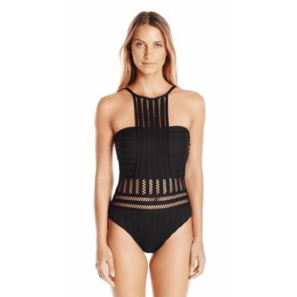 Kenneth Cole New York Solid Black One-Piece